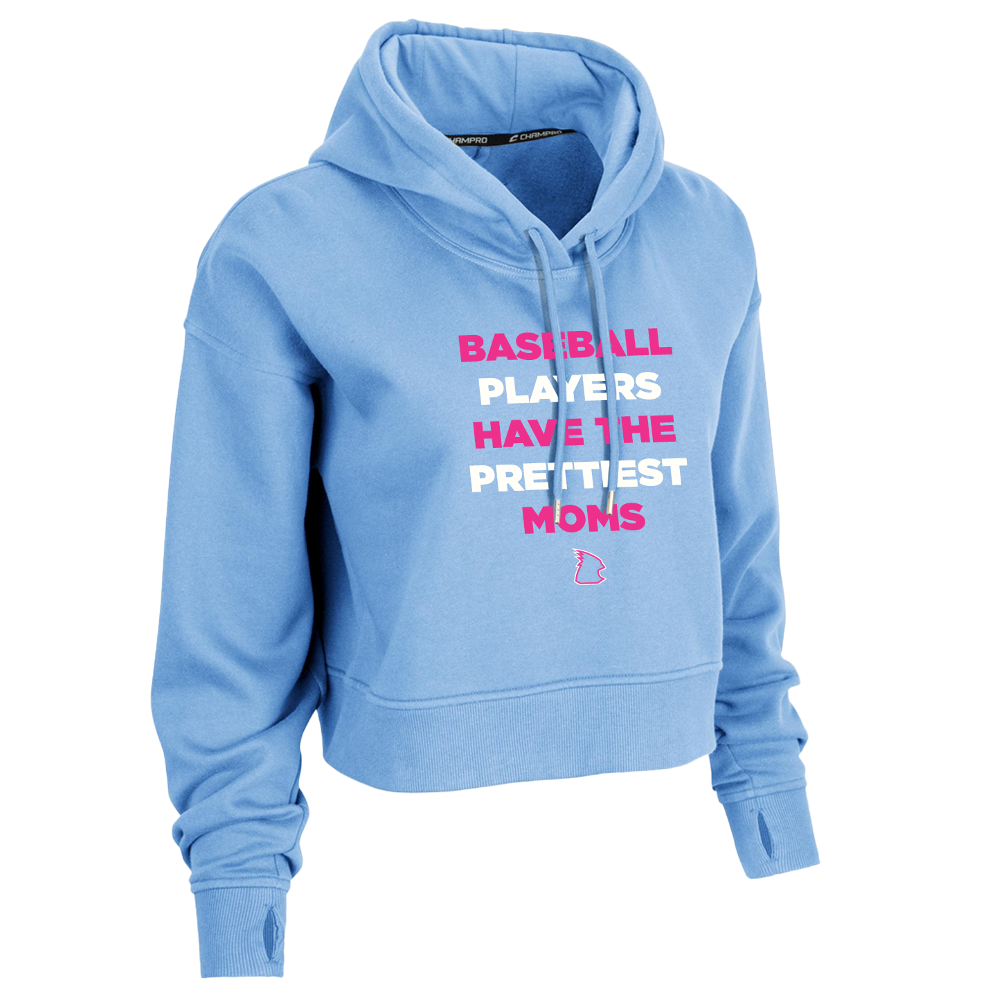 NEW Champro Womens Victory Fleece Crop Hoodie (Baseball Players Have The Prettiest Moms)