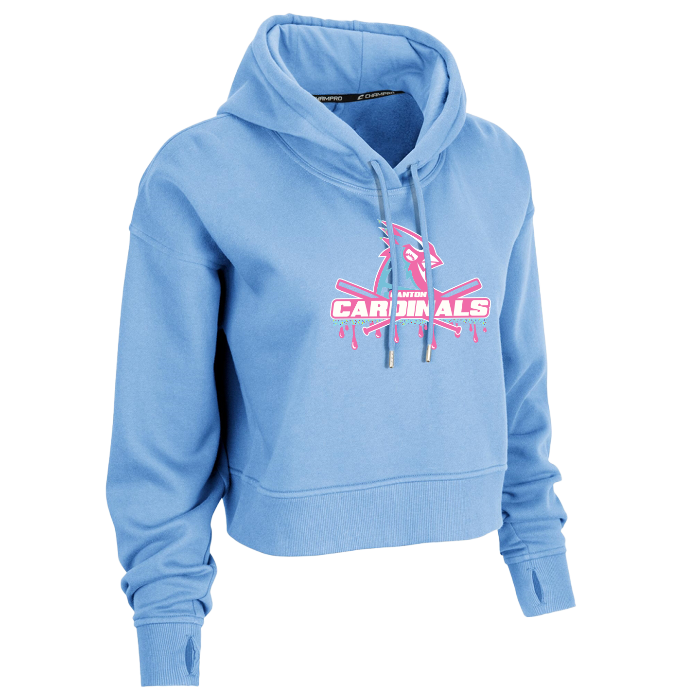 NEW Champro Womens Victory Fleece Crop Hoodie (Cardinals Drip)