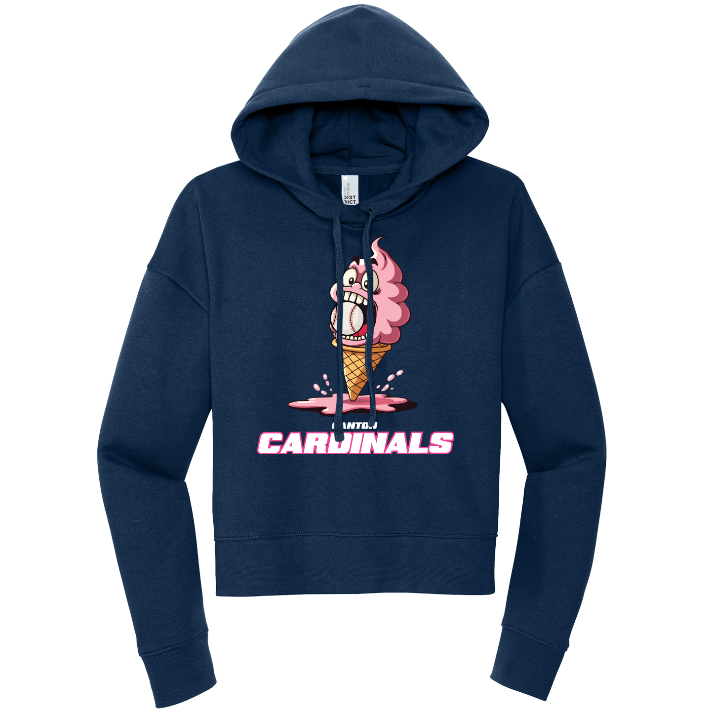 NEW District Womens V.I.T Fleece Hoodie (Ice Cream Cone)