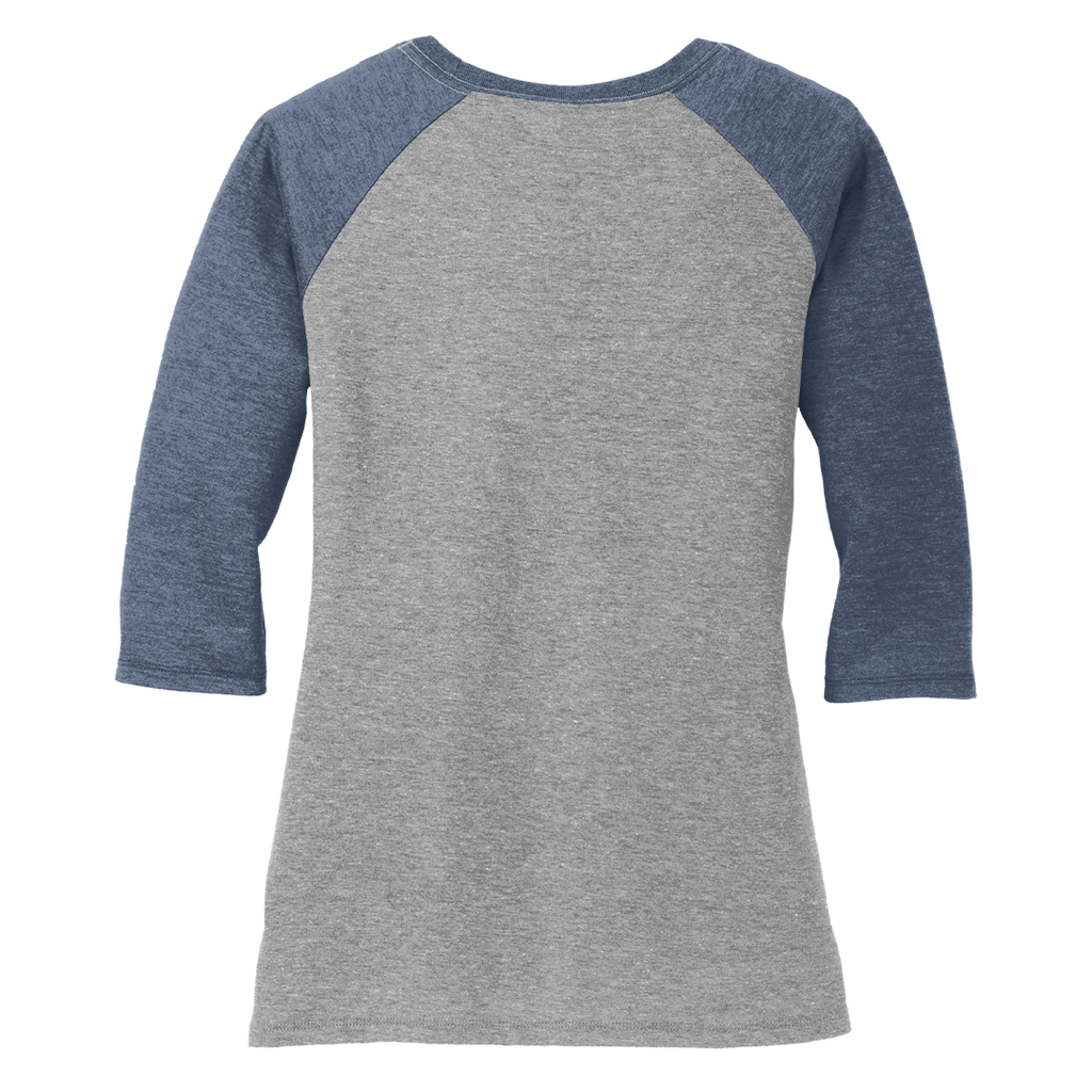 SCRIPT Women's District Perfect Tri Blend 3/4 Sleeve Raglan Tee