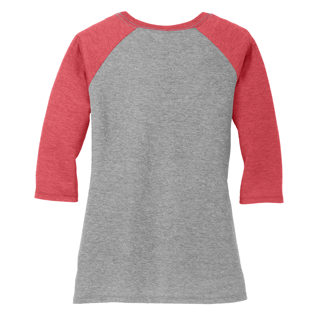 SCRIPT Women's District Perfect Tri Blend 3/4 Sleeve Raglan Tee