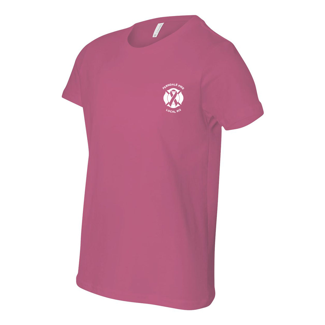 Youth Ferndale Fire Pink Ribbon BELLA+CANVAS Jersey Tee
