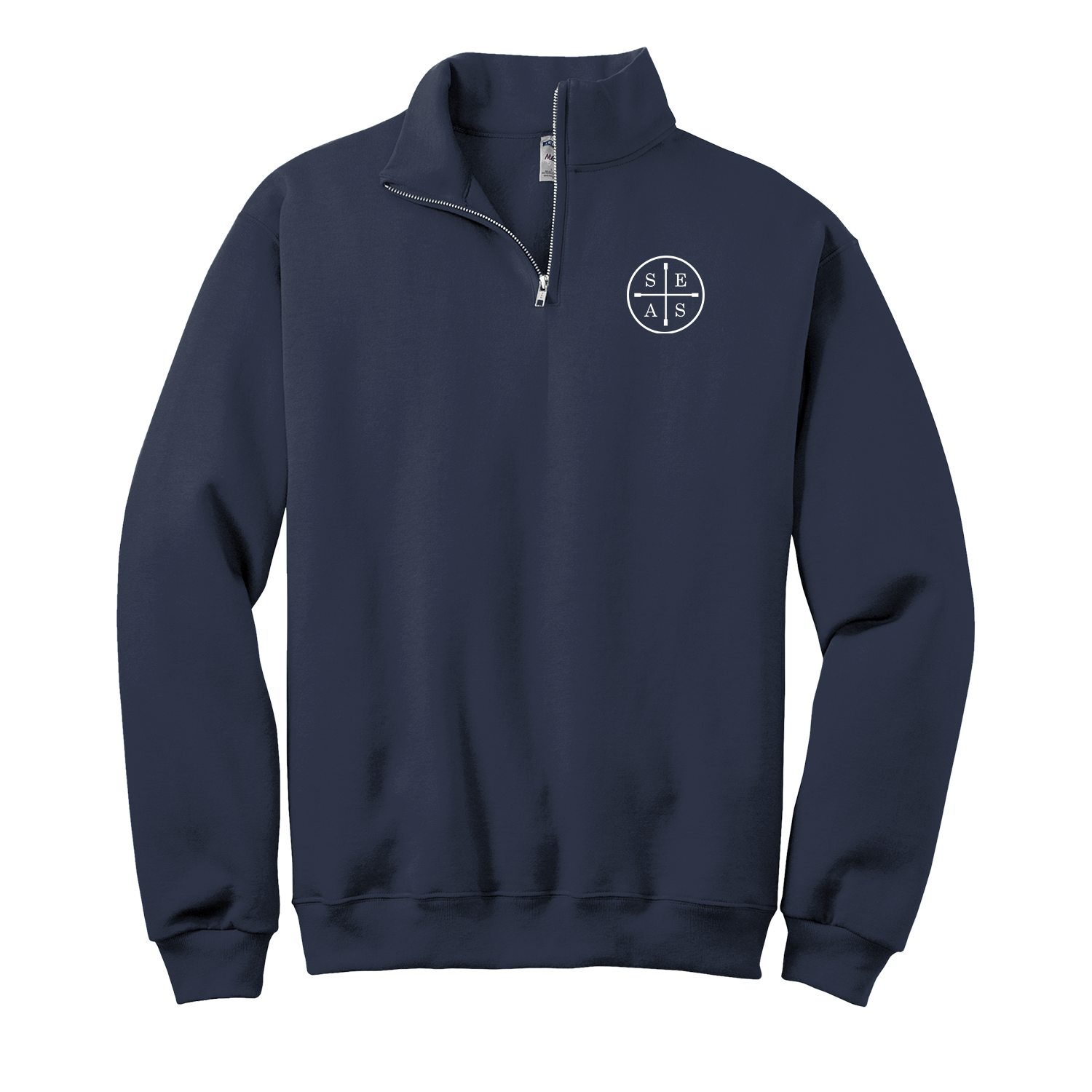 JERZEES 1/4-ZIP CADET COLLAR SWEATSHIRT - NAVY