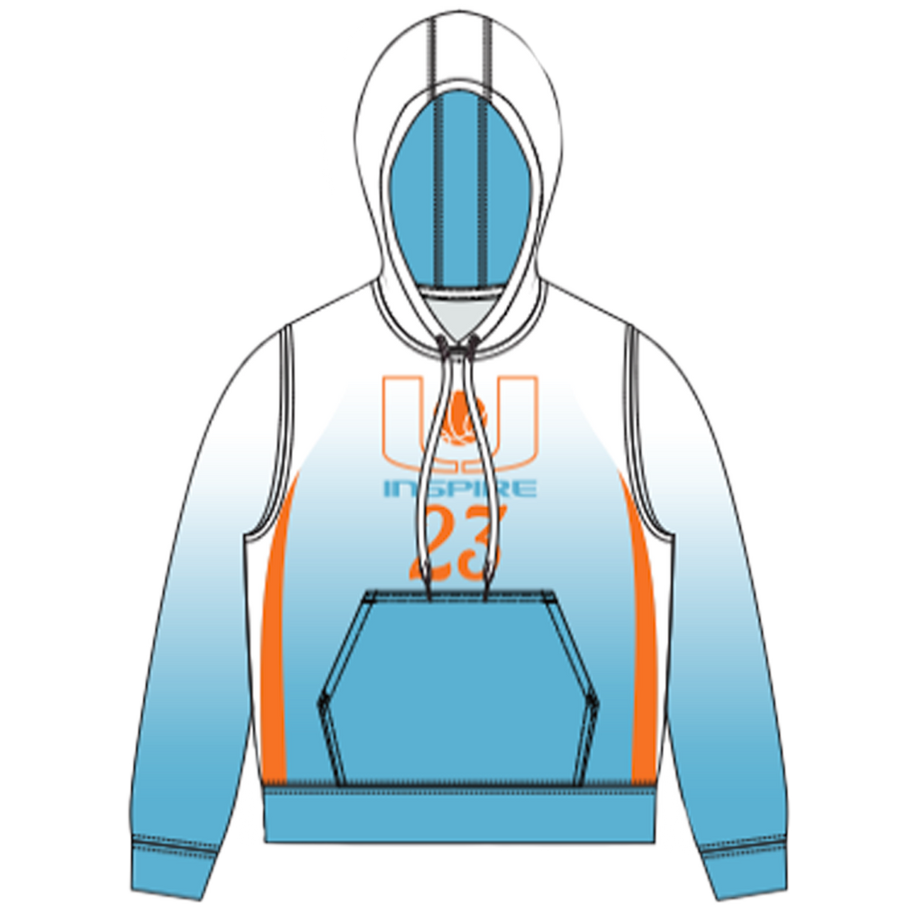 BLUE OMBRE CUSTOM HOODIE FLEECE