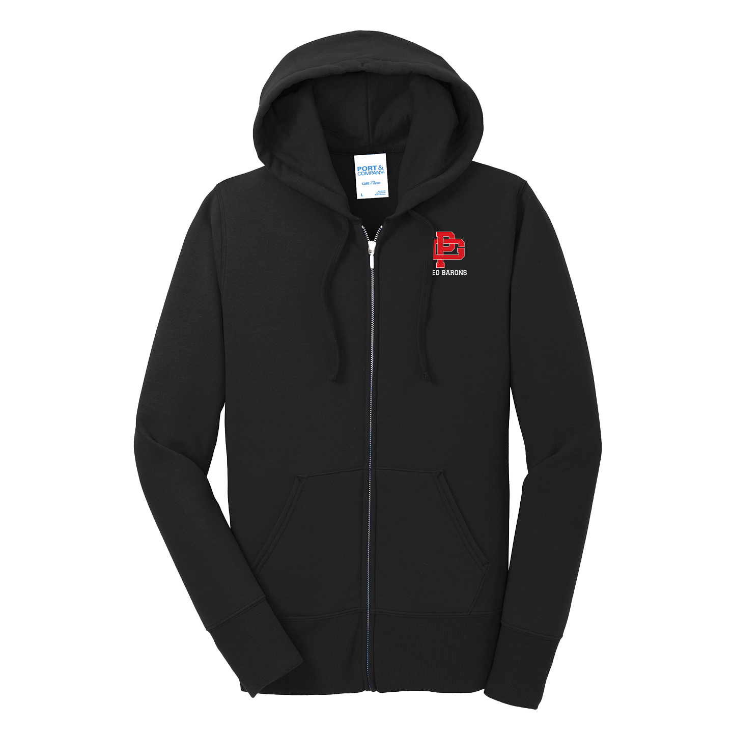 LADIES CORE FLEECE FULL-ZIP HOODED SWEATSHIRT