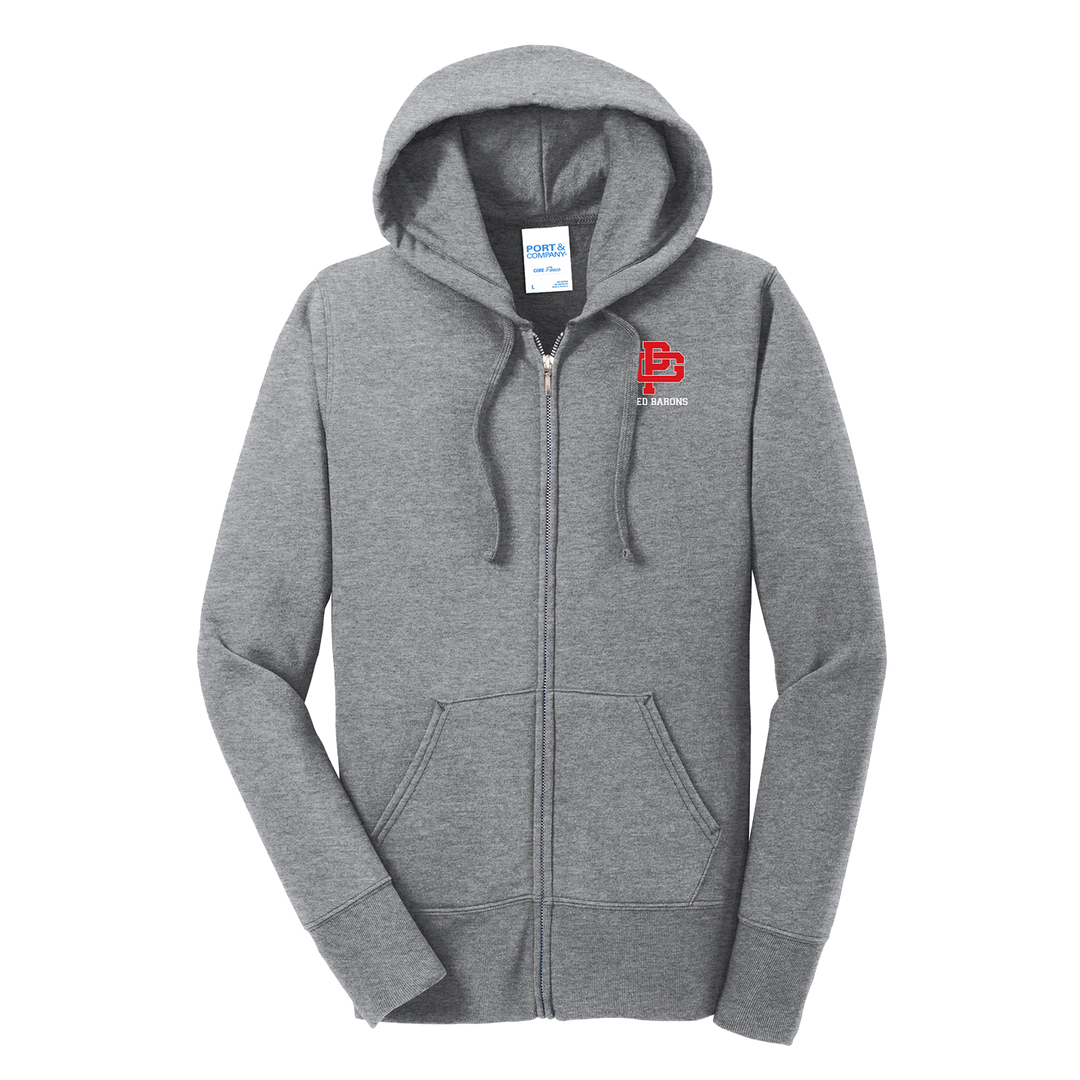 LADIES CORE FLEECE FULL-ZIP HOODED SWEATSHIRT