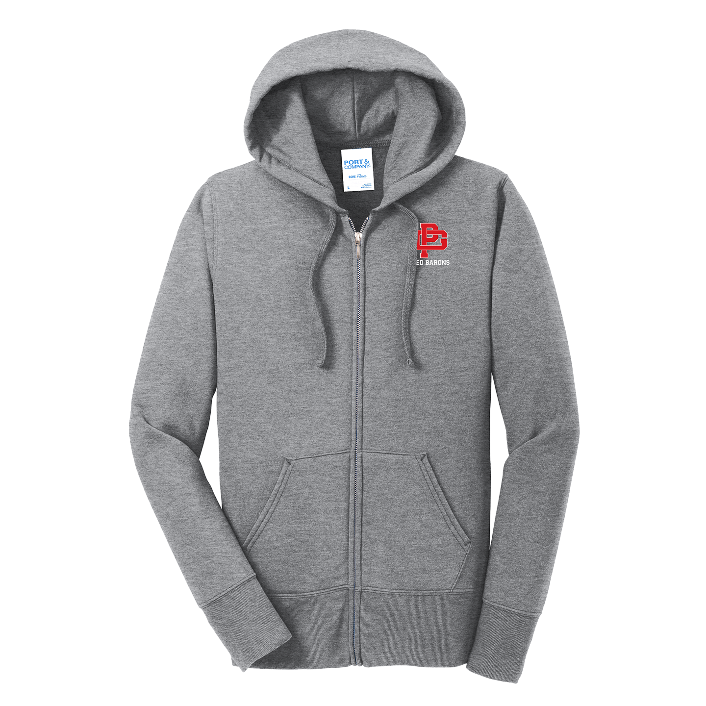 LADIES CORE FLEECE FULL-ZIP HOODED SWEATSHIRT