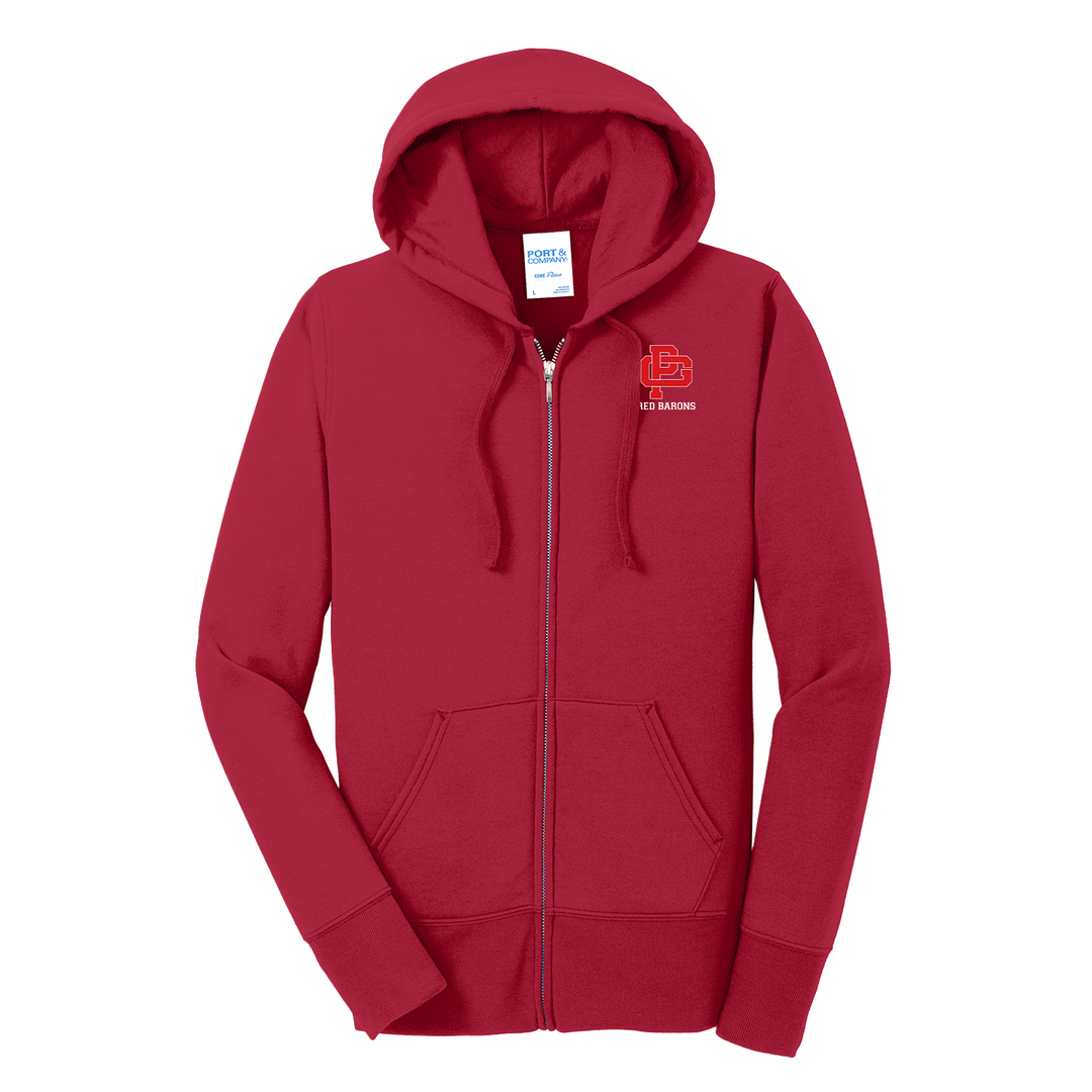 LADIES CORE FLEECE FULL-ZIP HOODED SWEATSHIRT