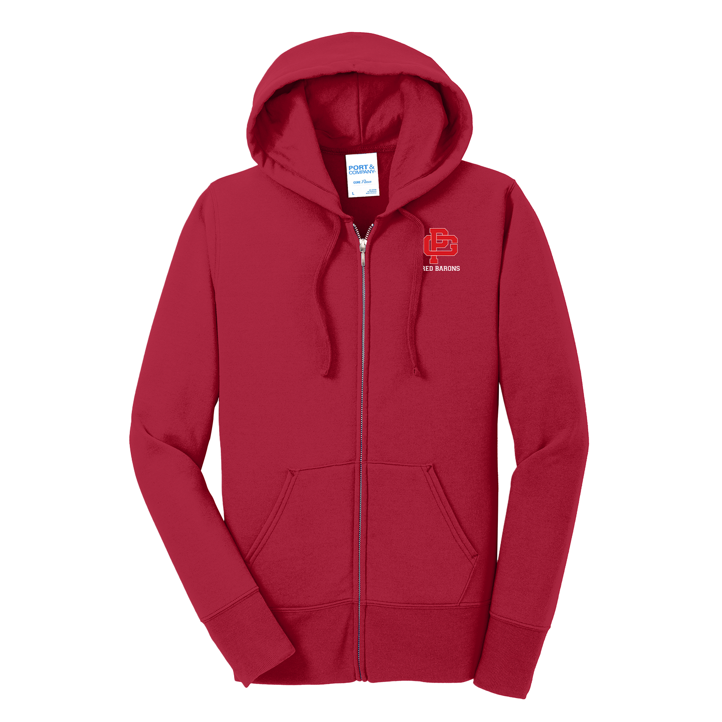 LADIES CORE FLEECE FULL-ZIP HOODED SWEATSHIRT
