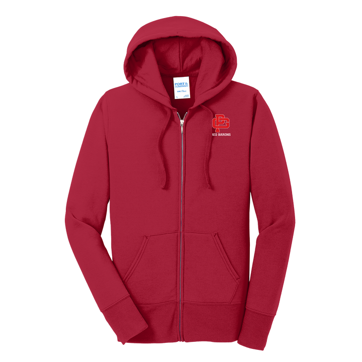 LADIES CORE FLEECE FULL-ZIP HOODED SWEATSHIRT