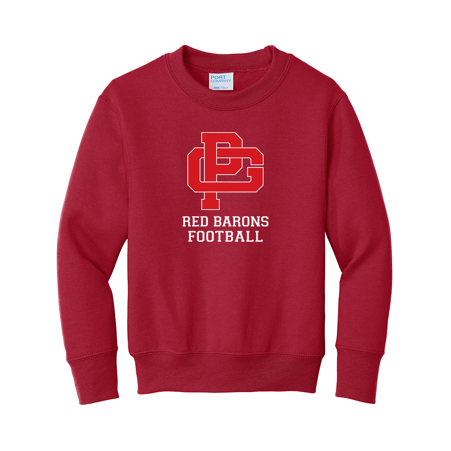 YOUTH CORE FLEECE CREWNECK SWEATSHIRT - FOOTBALL