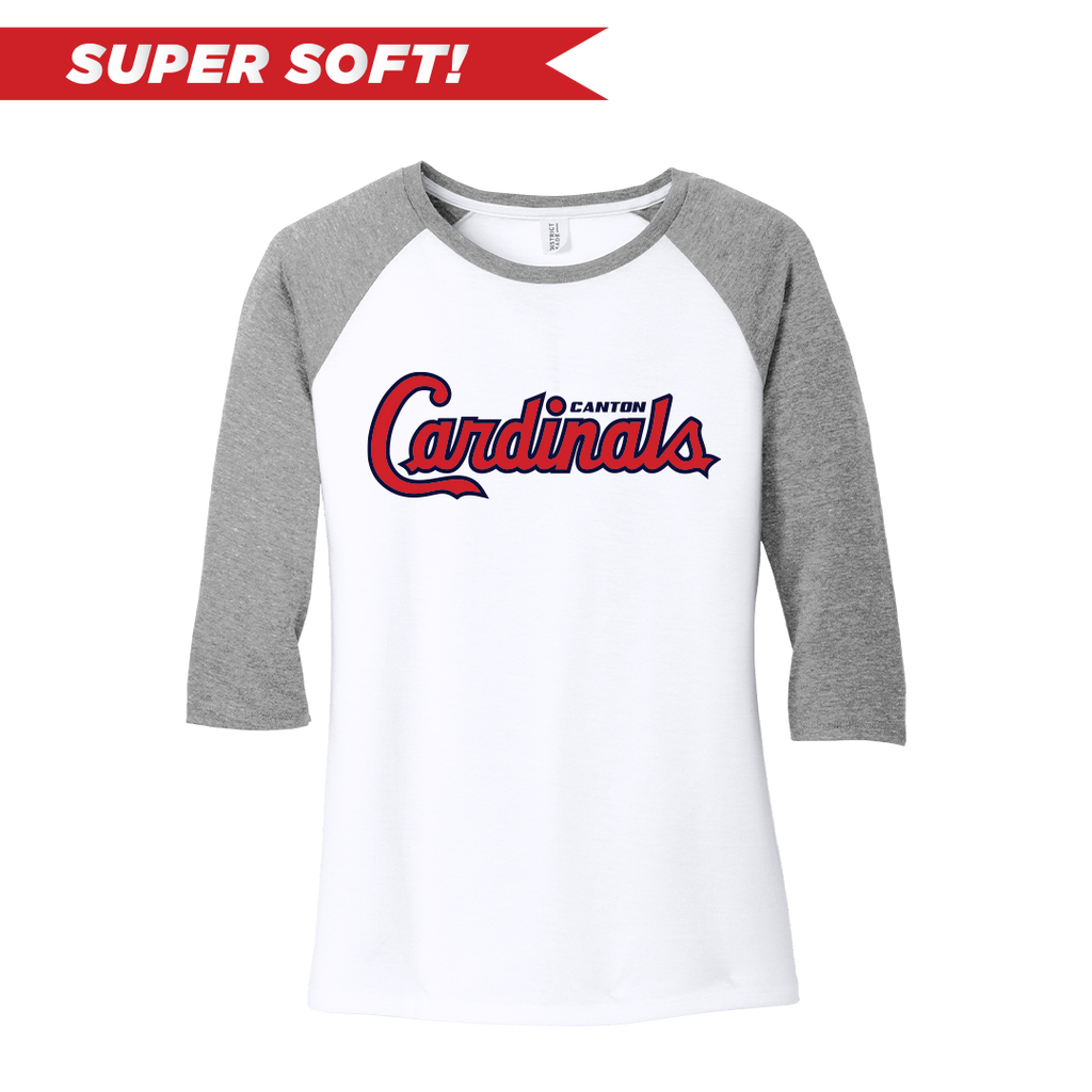 SCRIPT Women's District Perfect Tri Blend 3/4 Sleeve Raglan Tee