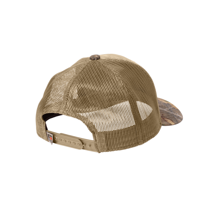 RUSSELL OUTDOORS CAMO SNAPBACK TRUCKER CAP