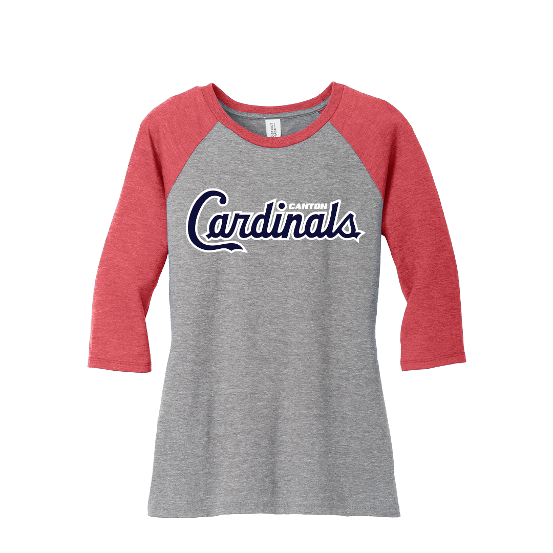 SCRIPT Women's District Perfect Tri Blend 3/4 Sleeve Raglan Tee