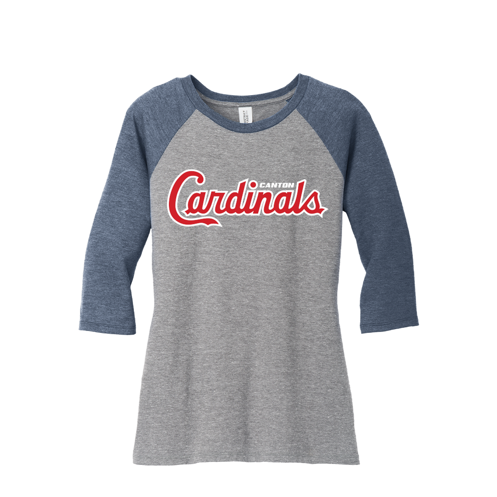 SCRIPT Women's District Perfect Tri Blend 3/4 Sleeve Raglan Tee