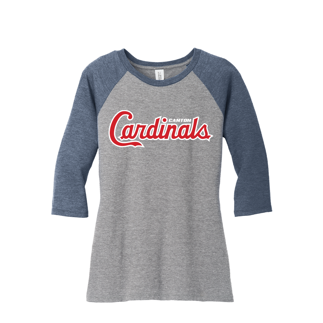 SCRIPT Women's District Perfect Tri Blend 3/4 Sleeve Raglan Tee