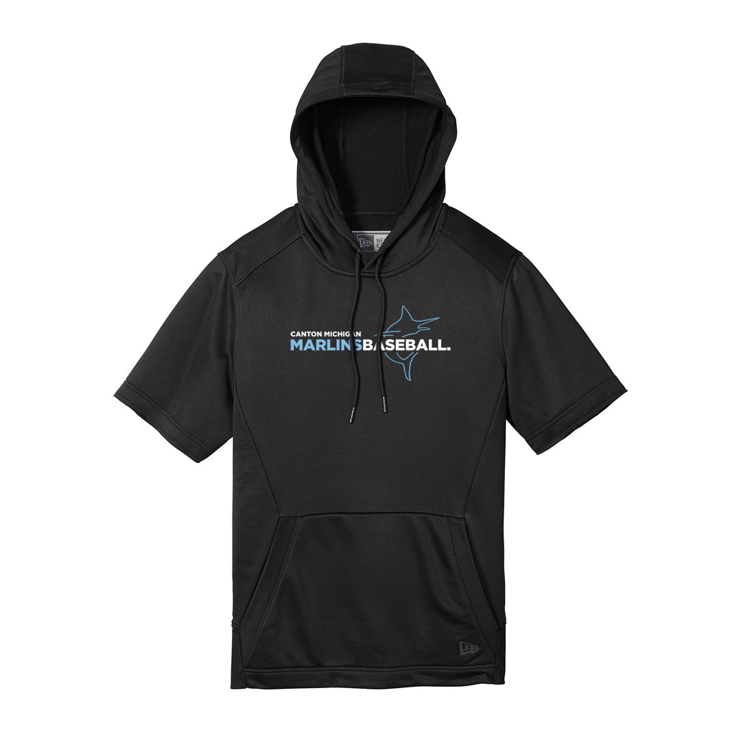 Marlins Text - Performance Terry Short Sleeve Hoodie